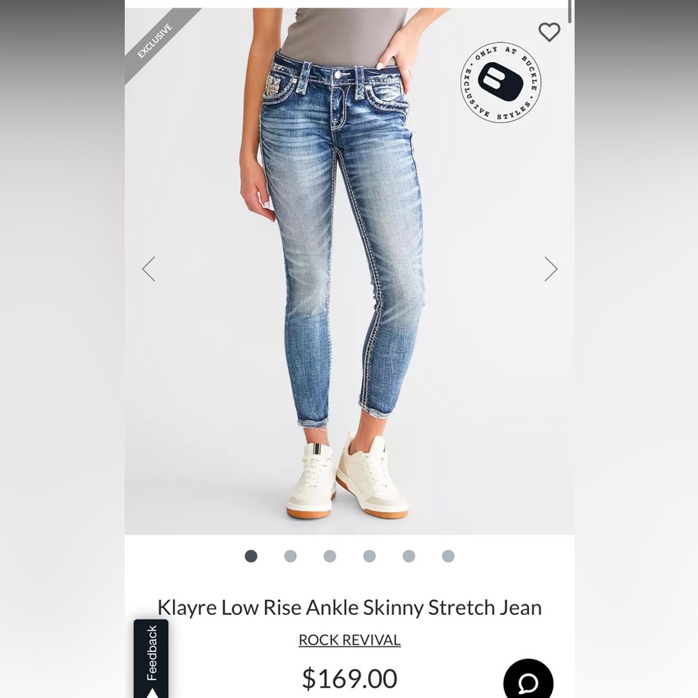 Rock Revival Klayre Low Rise Ankle Skinny Stretch Jean 33